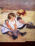 Mary Cassatt Children Playing on the Beach oil on canvas